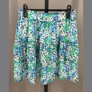 NEW Loft Skirt Womens XS petite blue green floral preppy colorful classic